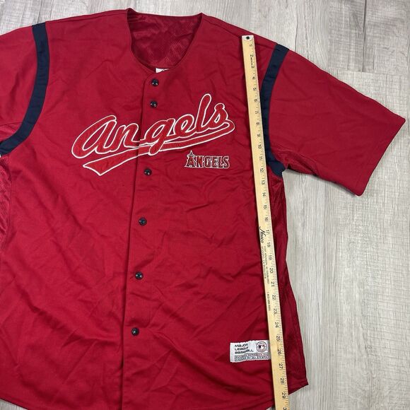 Vintage Dynasty MLB Anaheim Angels Men's Baseball Jersey Size XL Red Baseball RB - Picture 10 of 12